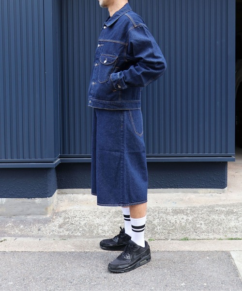 ATELANE(アテレーン)の「ATELANE / 11.5oz デニム ハーフパンツ(デニムパンツ・メンズ・ネイビー/アイボリー・MEDIUM/LARGE/X-LARGE)」の6枚目の写真