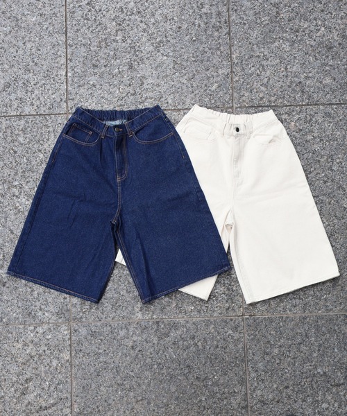 ATELANE(アテレーン)の「ATELANE / 11.5oz デニム ハーフパンツ(デニムパンツ・メンズ・ネイビー/アイボリー・MEDIUM/LARGE/X-LARGE)」の4枚目の写真