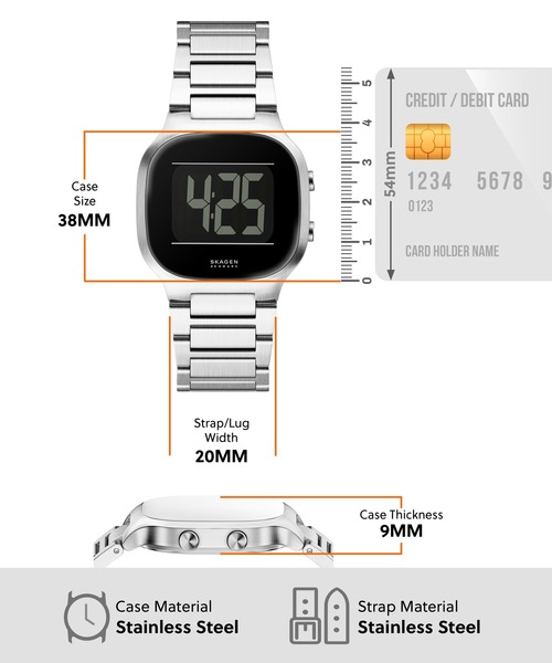 SKAGEN(スカーゲン)の「スカーゲン 腕時計 メンズ デジタル ステンレス SKW6948(デジタル腕時計・メンズ・シルバー・FREE)」の6枚目の写真