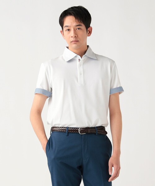 BEAMS HEART(ビームスハート)の「【7/9値下げ】COOLMAX(R) 鹿の子 ワイドカラー ポロシャツ 26SS(吸水速乾・クールビズ)(ポロシャツ・メンズ・ホワイト/インディゴブルー/チャコールグレー/サックスブルー・X-LARGE/MEDIUM/SMALL/LARGE)」の1枚目の写真