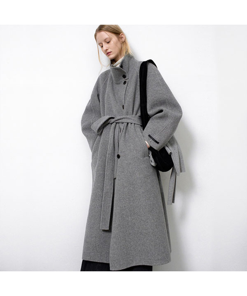 ATELIER NAIN(アトリエナイン)の「HIGH NECK VOLUME HANDMADE COAT S(CT-1462)(チェスターコート・レディース・ヘザーグレー・MEDIUM)」の1枚目の写真