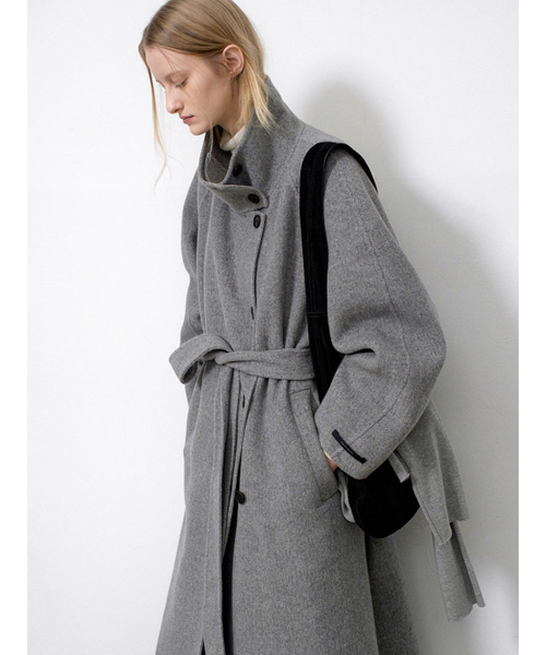 ATELIER NAIN(アトリエナイン)の「HIGH NECK VOLUME HANDMADE COAT S(CT-1462)(チェスターコート・レディース・ヘザーグレー・MEDIUM)」の3枚目の写真