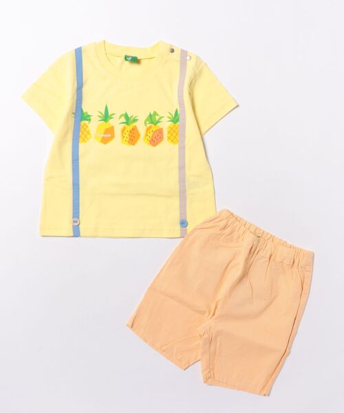 セール】フルーツ柄Tシャツ＆カットソーパンツセット（セットアップ