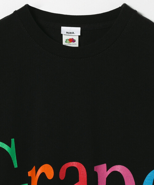 FREAK'S STORE（フリークスストア）の「byeA./バイエー NOT APPLE T-shirt Grape/グレープ ロゴTシャツ（Tシャツ/カットソー・レディース・ブラック/ホワイト・MEDIUM）」の4枚目の写真