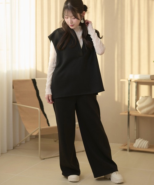 DAYRA(デイラ)の「【2点セット】キーネック オーバー セットアップ(セットアップ・レディース・ブラック/グレー/ブラウン/ネイビー・FREE)」の5枚目の写真