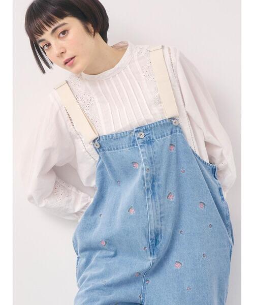 Samansa Mos2（サマンサ モスモス）の「スタンドカラーレースブラウス（シャツ/ブラウス・レディース・オフホワイト/ピンク/キナリ・F）」の2枚目の写真