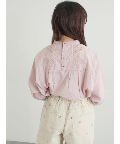 Samansa Mos2（サマンサ モスモス）の「スタンドカラーレースブラウス（シャツ/ブラウス・レディース・オフホワイト/ピンク/キナリ・F）」の12枚目の写真