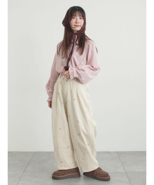 Samansa Mos2（サマンサ モスモス）の「スタンドカラーレースブラウス（シャツ/ブラウス・レディース・オフホワイト/ピンク/キナリ・F）」の14枚目の写真