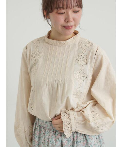 Samansa Mos2（サマンサ モスモス）の「スタンドカラーレースブラウス（シャツ/ブラウス・レディース・オフホワイト/ピンク/キナリ・F）」の17枚目の写真