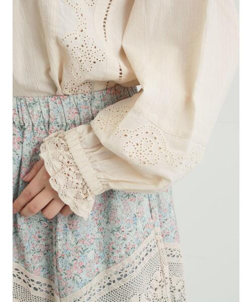 Samansa Mos2（サマンサ モスモス）の「スタンドカラーレースブラウス（シャツ/ブラウス・レディース・オフホワイト/ピンク/キナリ・F）」の22枚目の写真