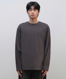 リラックスドOEクルーネック長袖Tシャツ[ガンメタル]