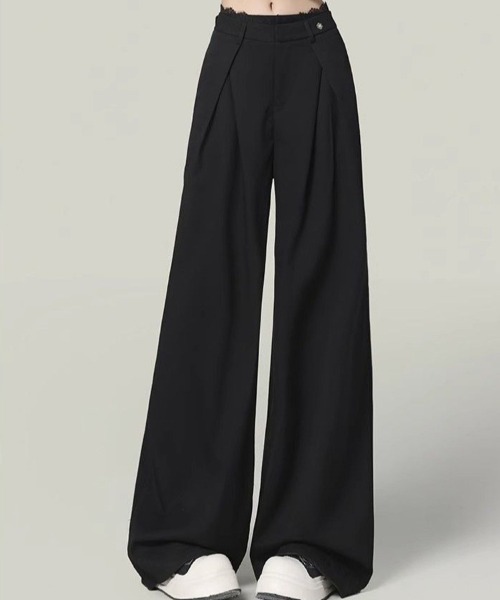 Flugge（フラッジー）の「タック入りワイドスラックスパンツ（スラックス・レディース・ブラック/グレー・MEDIUM/LARGE）」の3枚目の写真
