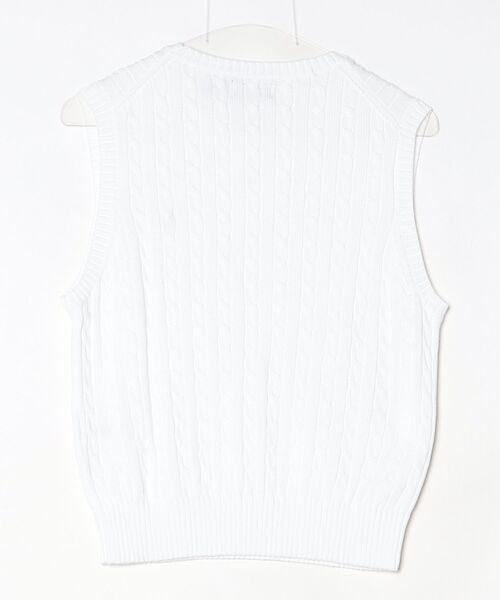 POLO RALPH LAUREN(ポロ ラルフ ローレン)の「ケーブルニット コットン セーター ベスト(ベスト・レディース・ホワイト・M/S/XS/L)」の7枚目の写真