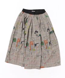 Cepica | 落書きプリントチェックギャザースカート(スカート)