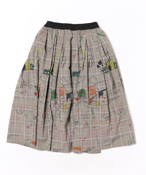 Cepica（セピカ）の「落書きプリントチェックギャザースカート（スカート・レディース・ベージュ・FREE）」の13枚目の写真