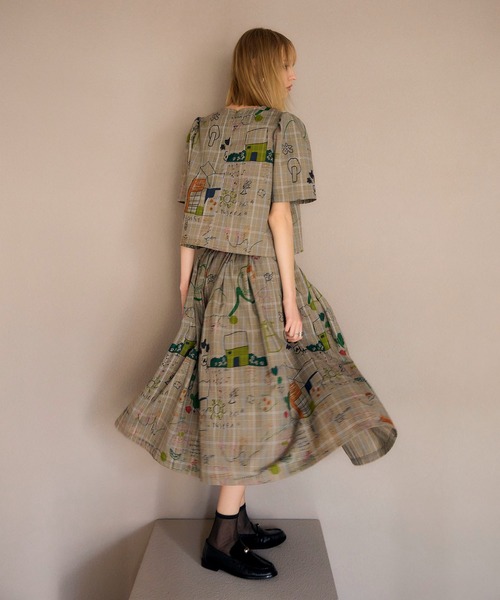 Cepica（セピカ）の「落書きプリントチェックギャザースカート（スカート・レディース・ベージュ・FREE）」の16枚目の写真