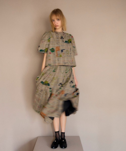 Cepica（セピカ）の「落書きプリントチェックギャザースカート（スカート・レディース・ベージュ・FREE）」の15枚目の写真