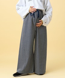 LEPSIM | 【産前・産後対応】マタニティ/ヒッコリーワイドパンツ 632891(マタニティウェア/グッズ)