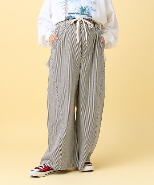 LEPSIM（レプシィム）の「【産前・産後対応】マタニティ／ヒッコリーワイドパンツ　632891（マタニティウェア/グッズ・レディース・ブルー/アイボリー・FREE）」の14枚目の写真