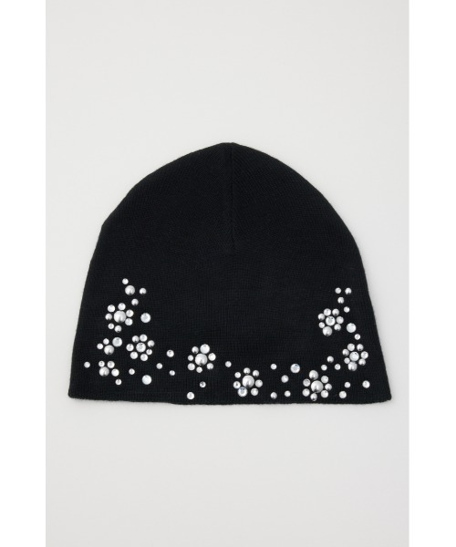 SLY（スライ）の「SPARKLE STUDS KNIT BEANIE スパークルスタッズニットビーニー（ニットキャップ/ビーニー・レディース・ブラック/ピンク系その他・FREE）」の3枚目の写真