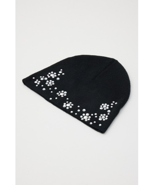 SLY（スライ）の「SPARKLE STUDS KNIT BEANIE スパークルスタッズニットビーニー（ニットキャップ/ビーニー・レディース・ブラック/ピンク系その他・FREE）」の4枚目の写真