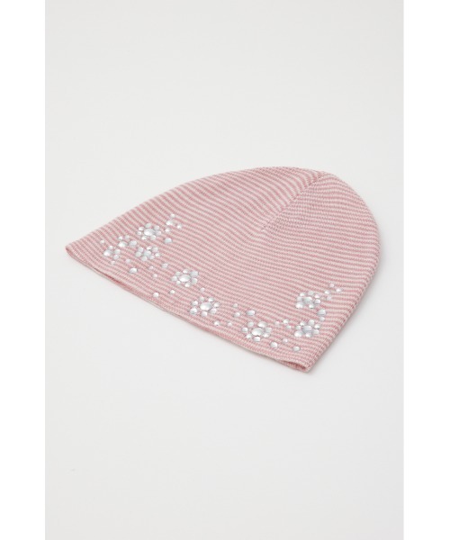 SLY（スライ）の「SPARKLE STUDS KNIT BEANIE スパークルスタッズニットビーニー（ニットキャップ/ビーニー・レディース・ブラック/ピンク系その他・FREE）」の9枚目の写真