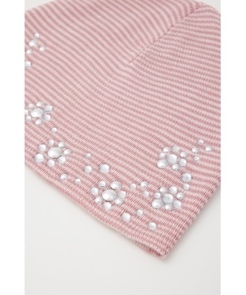 SLY（スライ）の「SPARKLE STUDS KNIT BEANIE スパークルスタッズニットビーニー（ニットキャップ/ビーニー・レディース・ブラック/ピンク系その他・FREE）」の10枚目の写真