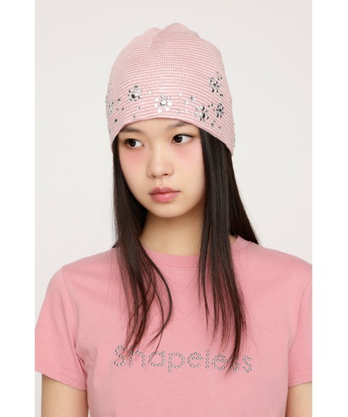 SLY(スライ)の「SPARKLE STUDS KNIT BEANIE スパークルスタッズニットビーニー(ニットキャップ/ビーニー・レディース・ブラック/ピンク系その他・FREE)」の12枚目の写真