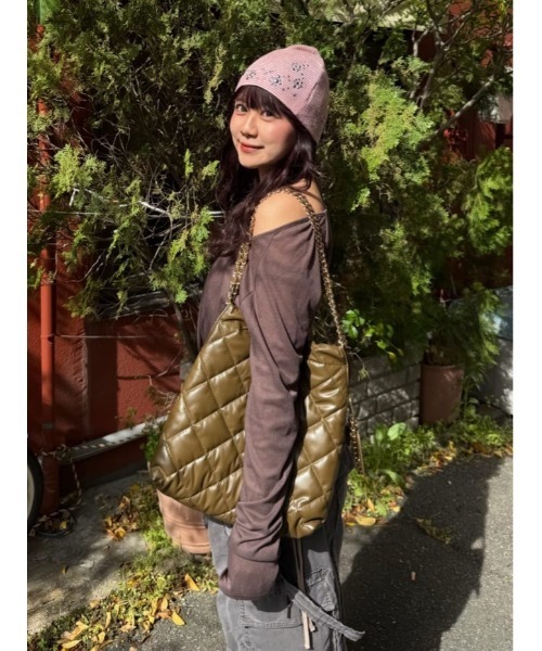 SLY(スライ)の「SPARKLE STUDS KNIT BEANIE スパークルスタッズニットビーニー(ニットキャップ/ビーニー・レディース・ブラック/ピンク系その他・FREE)」の17枚目の写真