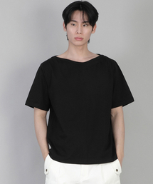 SAINTCREW（セントクルー）の「無地ボートネック半袖Tシャツ BSR-882 ブラック（Tシャツ/カットソー）」
