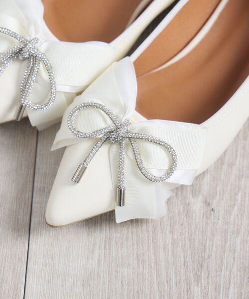 RETRO GIRL（レトロガール）の「リボンパンプス（パンプス・レディース・オフホワイト/ブラック・MEDIUM/LARGE）」の6枚目の写真