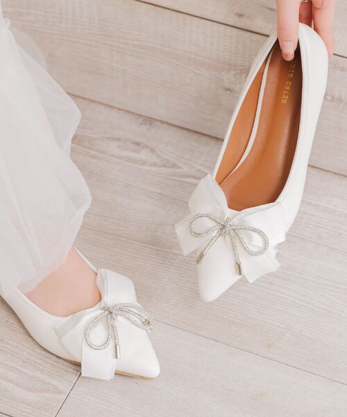 RETRO GIRL（レトロガール）の「リボンパンプス（パンプス・レディース・オフホワイト/ブラック・MEDIUM/LARGE）」の9枚目の写真