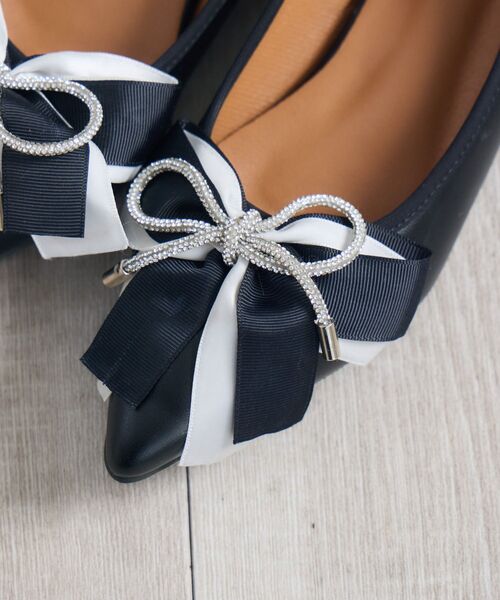 RETRO GIRL（レトロガール）の「リボンパンプス（パンプス・レディース・オフホワイト/ブラック・MEDIUM/LARGE）」の13枚目の写真