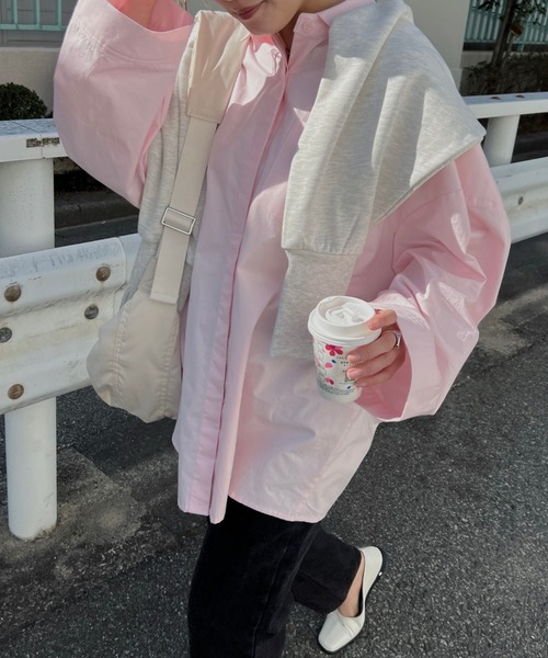 nananamoe(ナナナモエ)の「volume sleeve wide cuff cotton SH / ボリュームスリーブワイドカフコットンシャツ(シャツ/ブラウス・レディース・ブルー/ライトピンク・FREE)」の2枚目の写真