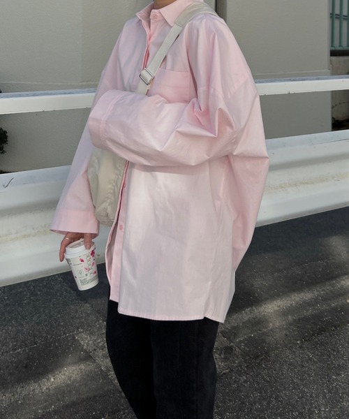 nananamoe(ナナナモエ)の「volume sleeve wide cuff cotton SH / ボリュームスリーブワイドカフコットンシャツ(シャツ/ブラウス・レディース・ブルー/ライトピンク・FREE)」の7枚目の写真