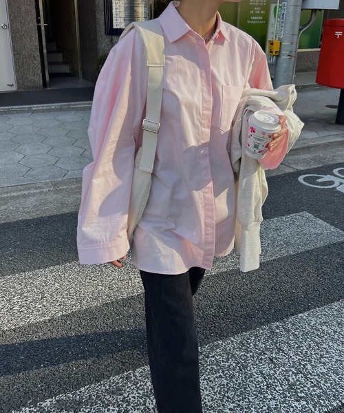 nananamoe(ナナナモエ)の「volume sleeve wide cuff cotton SH / ボリュームスリーブワイドカフコットンシャツ(シャツ/ブラウス・レディース・ブルー/ライトピンク・FREE)」の9枚目の写真