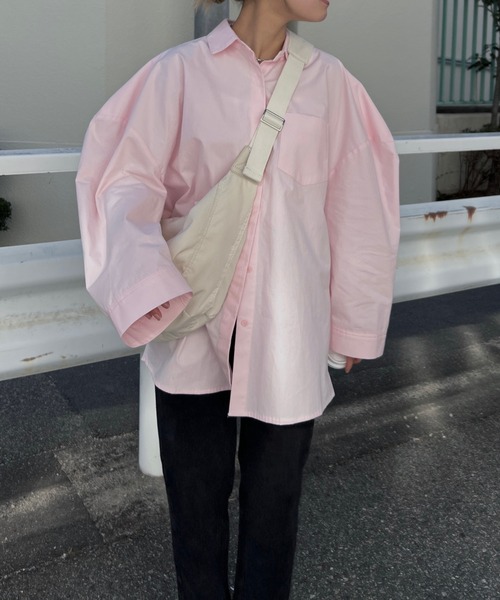 nananamoe(ナナナモエ)の「volume sleeve wide cuff cotton SH / ボリュームスリーブワイドカフコットンシャツ(シャツ/ブラウス・レディース・ブルー/ライトピンク・FREE)」の13枚目の写真