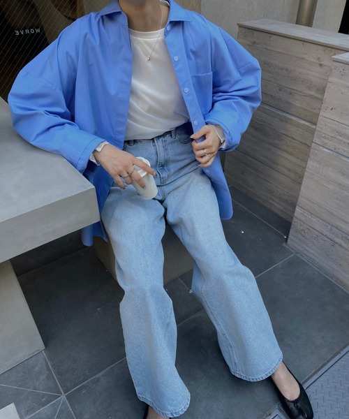 nananamoe(ナナナモエ)の「volume sleeve wide cuff cotton SH / ボリュームスリーブワイドカフコットンシャツ(シャツ/ブラウス・レディース・ブルー/ライトピンク・FREE)」の18枚目の写真