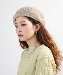 Sense of Grace（センスオブグレース）の「パッチワーク風　サーモニットベレー帽（ハンチング/ベレー帽）」