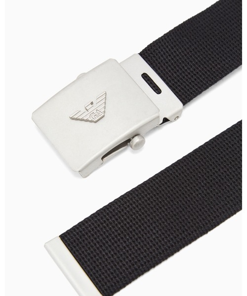 EMPORIO ARMANI（エンポリオアルマーニ）の「<オンライン限定>【エンポリオ アルマーニ】Eagle Club カプセルコレクション ウェビングベルト バックル付き（ベルト・メンズ・ネイビー/ブラック・FREE）」の6枚目の写真