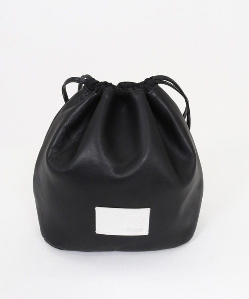 ADAM PATEK(アダムパテック)の「mko13441-water repellent leather drawstring bag 巾着バッグ(AP2619003)(ハンドバッグ・メンズ・ブラック・FREE)」の6枚目の写真