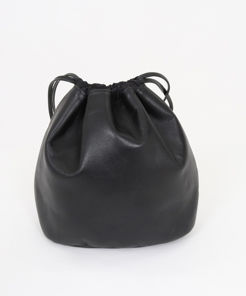 ADAM PATEK(アダムパテック)の「mko13441-water repellent leather drawstring bag 巾着バッグ(AP2619003)(ハンドバッグ・メンズ・ブラック・FREE)」の7枚目の写真