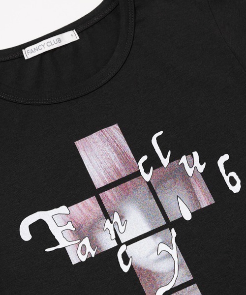 FANCY CLUB(ファンシークラブ)の「A'GEM/9 × .kom 『FANCY CLUB/ファンシークラブ』 CROSS KIRA TEE/クロスキラTシャツ(Tシャツ/カットソー・レディース・ピンク/ホワイト/ブラック・FREE)」の16枚目の写真