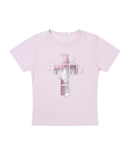 FANCY CLUB(ファンシークラブ)の「A'GEM/9 × .kom 『FANCY CLUB/ファンシークラブ』 CROSS KIRA TEE/クロスキラTシャツ(Tシャツ/カットソー・レディース・ピンク/ホワイト/ブラック・FREE)」の14枚目の写真