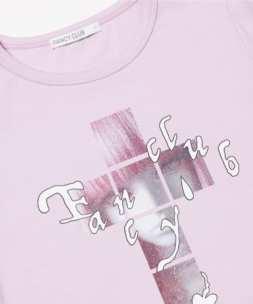 FANCY CLUB(ファンシークラブ)の「A'GEM/9 × .kom 『FANCY CLUB/ファンシークラブ』 CROSS KIRA TEE/クロスキラTシャツ(Tシャツ/カットソー・レディース・ピンク/ホワイト/ブラック・FREE)」の12枚目の写真