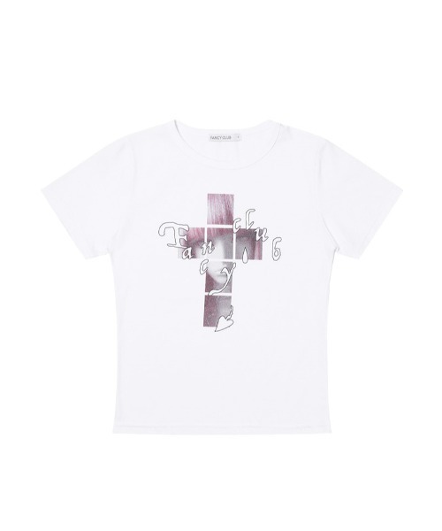 FANCY CLUB(ファンシークラブ)の「A'GEM/9 × .kom 『FANCY CLUB/ファンシークラブ』 CROSS KIRA TEE/クロスキラTシャツ(Tシャツ/カットソー・レディース・ピンク/ホワイト/ブラック・FREE)」の10枚目の写真