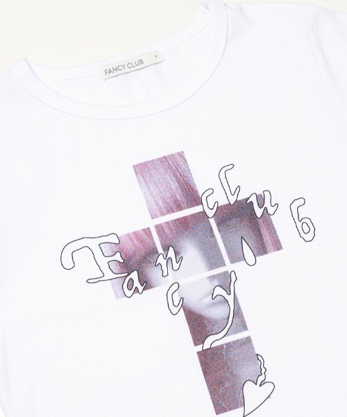 FANCY CLUB(ファンシークラブ)の「A'GEM/9 × .kom 『FANCY CLUB/ファンシークラブ』 CROSS KIRA TEE/クロスキラTシャツ(Tシャツ/カットソー・レディース・ピンク/ホワイト/ブラック・FREE)」の8枚目の写真