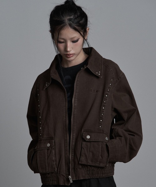 as you are（アズユーアー）の「◇ASYOUARE◇ボタン ウォッシュ ブルゾン BUTTON WASHED BLOUSON（ブルゾン・レディース・ブラウン/ブラック・FREE）」の2枚目の写真