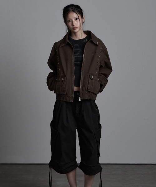 as you are（アズユーアー）の「◇ASYOUARE◇ボタン ウォッシュ ブルゾン BUTTON WASHED BLOUSON（ブルゾン・レディース・ブラウン/ブラック・FREE）」の7枚目の写真
