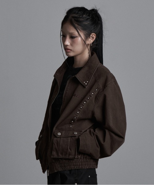 as you are（アズユーアー）の「◇ASYOUARE◇ボタン ウォッシュ ブルゾン BUTTON WASHED BLOUSON（ブルゾン・レディース・ブラウン/ブラック・FREE）」の6枚目の写真